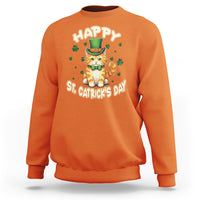 Happy St.Catrick's Patrick's Day Lucky Cat Shamrock Sweatshirt - Wonder Print Shop