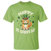 St.Patrick's Day T Shirt Happy St.Catrick's Lucky Cat Shamrock Cute Kitty - Wonder Print Shop