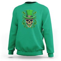 St. Patrick's Day Sweatshirt Irish Sugar Skull Lucky Hat Shamrocks - Wonder Print Shop