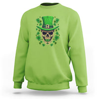 St. Patrick's Day Sweatshirt Irish Sugar Skull Lucky Hat Shamrocks - Wonder Print Shop