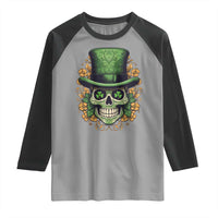 St Patrick's Day Raglan Shirt Irish Sugar Skull Lucky Hat Shamrocks