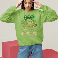 St. Patrick's Day Sweatshirt Little Miss Shenanigans Coquette Shamrocks - Wonder Print Shop