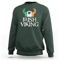 St. Patrick's Day Sweatshirt Irish Viking Helmet Lucky Shamrocks Ireland Flag - Wonder Print Shop