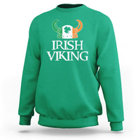 St. Patrick's Day Sweatshirt Irish Viking Helmet Lucky Shamrocks Ireland Flag - Wonder Print Shop