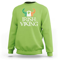 St. Patrick's Day Sweatshirt Irish Viking Helmet Lucky Shamrocks Ireland Flag - Wonder Print Shop