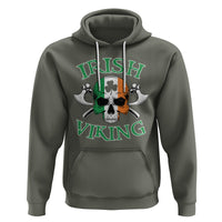 St. Patrick's Day Hoodie Irish Viking Skull Lucky Shamrocks Ireland Flag - Wonder Print Shop