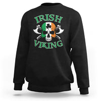 St. Patrick's Day Sweatshirt Irish Viking Skull Lucky Shamrocks Ireland Flag - Wonder Print Shop