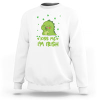 St. Patrick's Day Sweatshirt Kiss Me I'm Irish Cute Dinosaur - Wonder Print Shop
