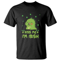St. Patrick's Day T Shirt Kiss Me I'm Irish Cute Dinosaur - Wonder Print Shop