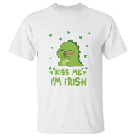 St. Patrick's Day T Shirt Kiss Me I'm Irish Cute Dinosaur - Wonder Print Shop