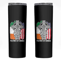 Irish By Blood American By Birth Patriot By Choice Skinny Tumbler Celtic Cross Ireland America Flag