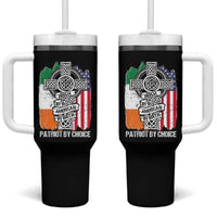 Irish By Blood American By Birth Patriot By Choice Tumbler With Handle Celtic Cross Ireland America Flag