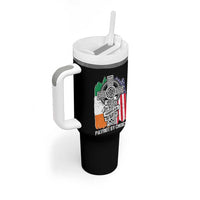 Irish By Blood American By Birth Patriot By Choice Tumbler With Handle Celtic Cross Ireland America Flag