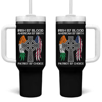 Irish By Blood American By Birth Patriot By Choice Tumbler With Handle Ireland America Flag Celtic Cross