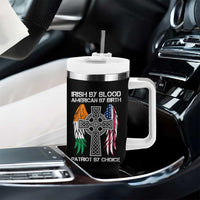 Irish By Blood American By Birth Patriot By Choice Tumbler With Handle Ireland America Flag Celtic Cross