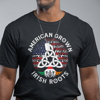 American Grown Irish Roots Ireland Flag T Shirt - Wonder Print Shop