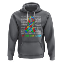 Autism Awareness Hoodie I Am More Than Autism Brilliant Strong Unique Brave Happy Creative - Wonder Print Shop
