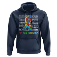 Autism Awareness Hoodie I Am More Than Autism Brilliant Strong Unique Brave Happy Creative - Wonder Print Shop