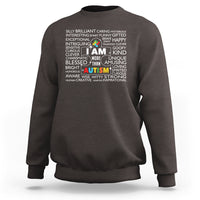 Autism Awareness Sweatshirt I Am More Than Autism Brilliant Strong Unique Brave Happy Creative - Wonder Print Shop