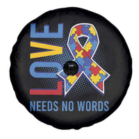 Autism Awareness Spare Tire Cover Love Needs No Words Puzzle Heart