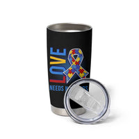 Autism Awareness Tumbler Cup Love Needs No Words Puzzle Heart