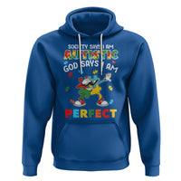 Autism Awareness Hoodie Society Says I'm Autistic God Says I'm Perfect Puzzle Dabbing - Wonder Print Shop