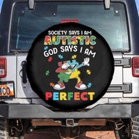 Autism Awareness Spare Tire Cover Society Says I'm Autistic God Says I'm Perfect Puzzle Dabbing