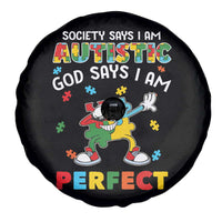 Autism Awareness Spare Tire Cover Society Says I'm Autistic God Says I'm Perfect Puzzle Dabbing