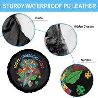 Autism Awareness Spare Tire Cover Accept Understand Love Rainbow Puzzle Sunflower