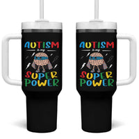 Autistic Tumbler With Handle Autism Is My Super Power Superhero