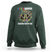 Autism Warrior Fighting For My Son Mom Dad Parents Sweatshirt - Wonder Print Shop