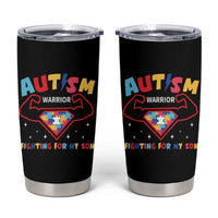 Autism Warrior Superhero Fighting For My Son Mom Dad Parents Tumbler Cup