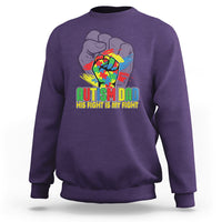 Autism Awareness Sweatshirt His Fight Is My Fight Dad Support - Wonder Print Shop
