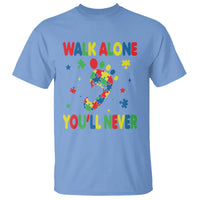 Autism Awareness T Shirt You'll Never Walk Alone Dad Mom Parents Support - Wonder Print Shop
