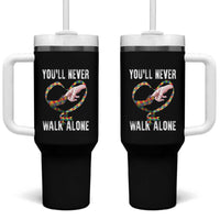 Autism Awareness Tumbler With Handle You'll Never Walk Alone Mom Support