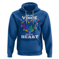 Autism Awareness Hoodie I Am His Voice He Is My Heart Mom Dad Parents Support - Wonder Print Shop