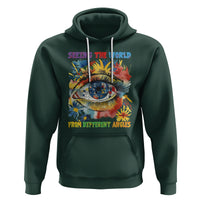 Autism Awareness Hoodie Puzzle Eyes Seeing The World From Diferent Angles - Wonder Print Shop