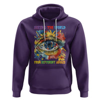 Autism Awareness Hoodie Puzzle Eyes Seeing The World From Diferent Angles - Wonder Print Shop