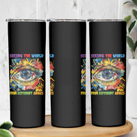 Autism Awareness Skinny Tumbler Puzzle Eyes Seeing The World From Diferent Angles