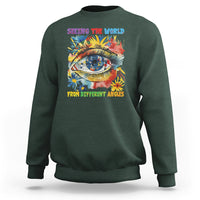 Autism Awareness Sweatshirt Puzzle Eyes Seeing The World From Diferent Angles - Wonder Print Shop