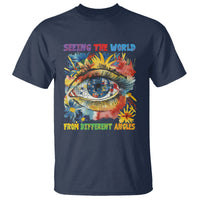 Autism Awareness T Shirt Puzzle Eyes Seeing The World From Diferent Angles - Wonder Print Shop
