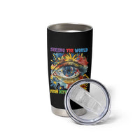 Autism Awareness Tumbler Cup Puzzle Eyes Seeing The World From Diferent Angles