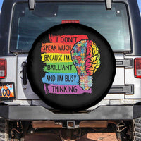 Autism Awareness Spare Tire Cover I Don't Speak Much Because I'm Brilliant And I'm Busy Thinking Autistic