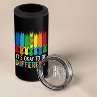 Autism Awareness 4 in 1 Can Cooler Tumbler It's OK To Be Different Puzzle Easter Bunny