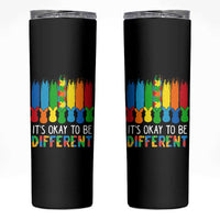 Autism Awareness Skinny Tumbler It's OK To Be Different Puzzle Easter Bunny