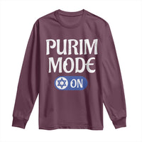 Funny Purim Mode On Long Sleeve Shirt Jewish Star of David