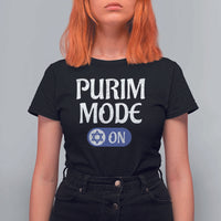 Funny Purim Mode On T Shirt For Women Jewish Star of David