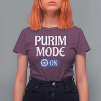 Funny Purim Mode On T Shirt For Women Jewish Star of David