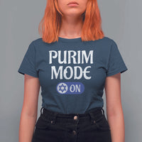 Funny Purim Mode On T Shirt For Women Jewish Star of David