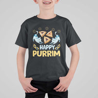 Purim Cat T Shirt For Kid Happy Purrim Hamantash Jewish Star of David